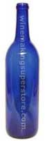 750ml Cobalt Blue Bordeaux Flat Bottom Wine Bottle